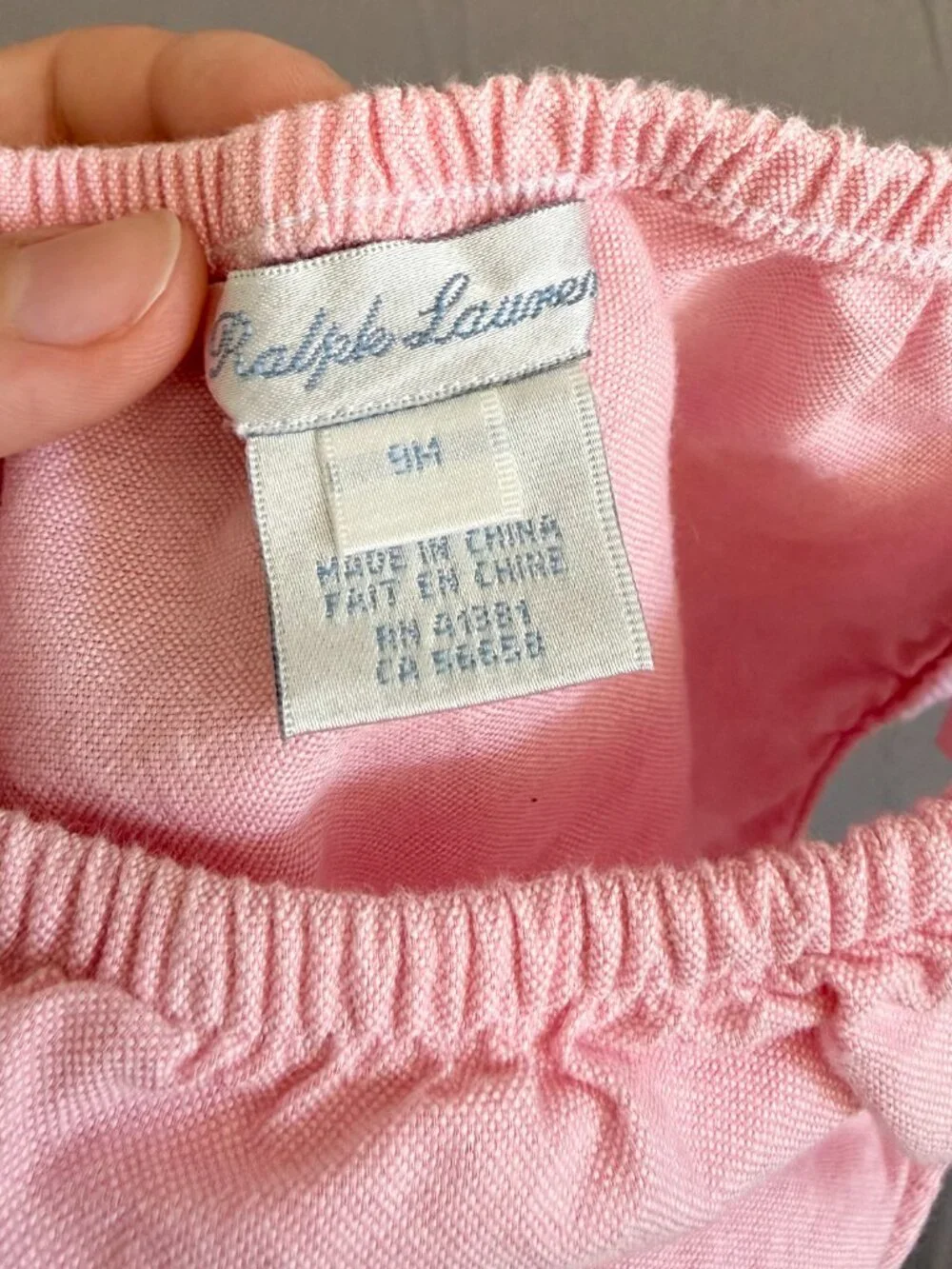 Ralph Lauren Baby Girl Pink 100% Cotton Bloomers Size 9M